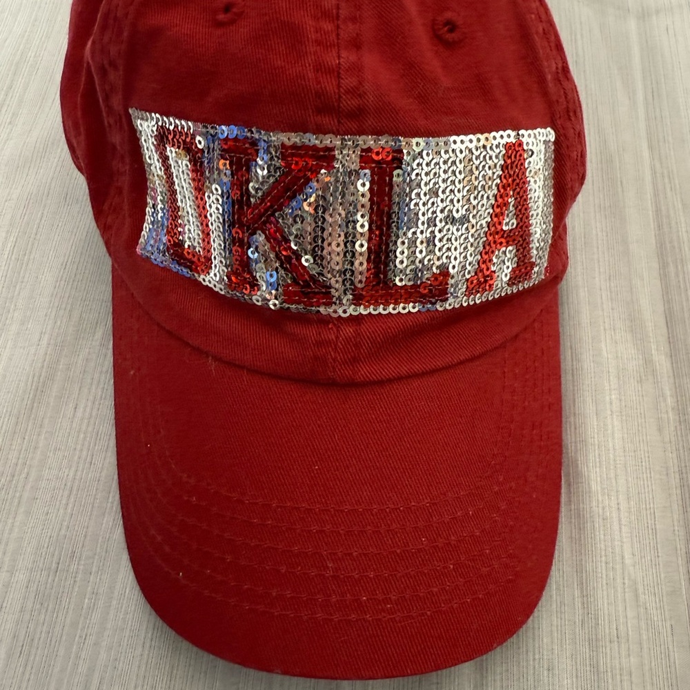 OU Top of the World Red Sequin Hat